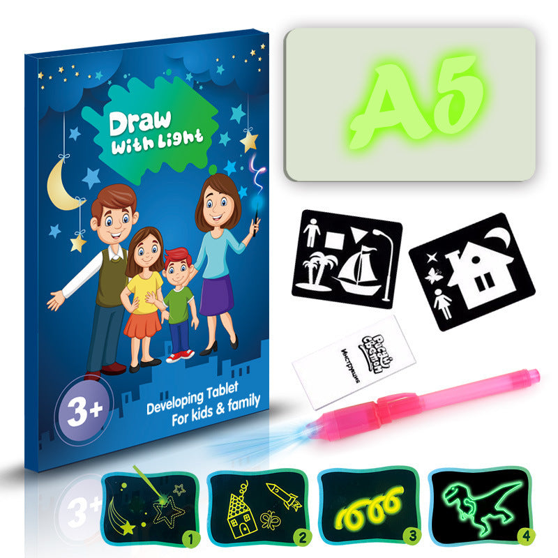 Educational Toy Drawing Pad\ 3D Magic \8 Light Effects Puzzle Board Sketchpad