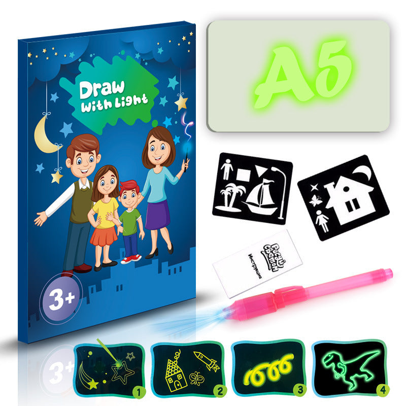 Educational Toy Drawing Pad\ 3D Magic \8 Light Effects Puzzle Board Sketchpad