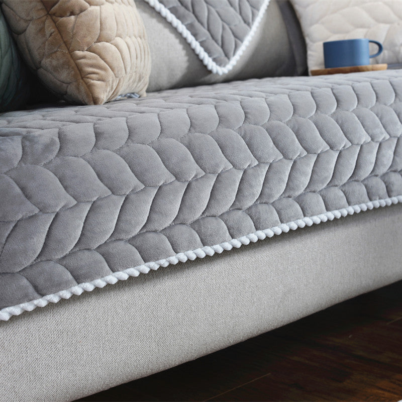Thicken Plush Quilted Sofa Towel - Anti-slip Couch Covers For Sofa /Warm & Soft
