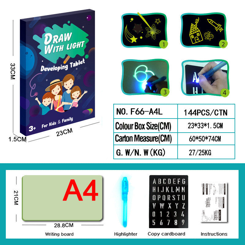 Educational Toy Drawing Pad\ 3D Magic \8 Light Effects Puzzle Board Sketchpad