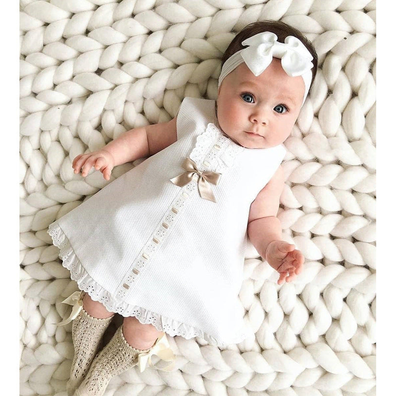 Girls baby sleeveless bow dress