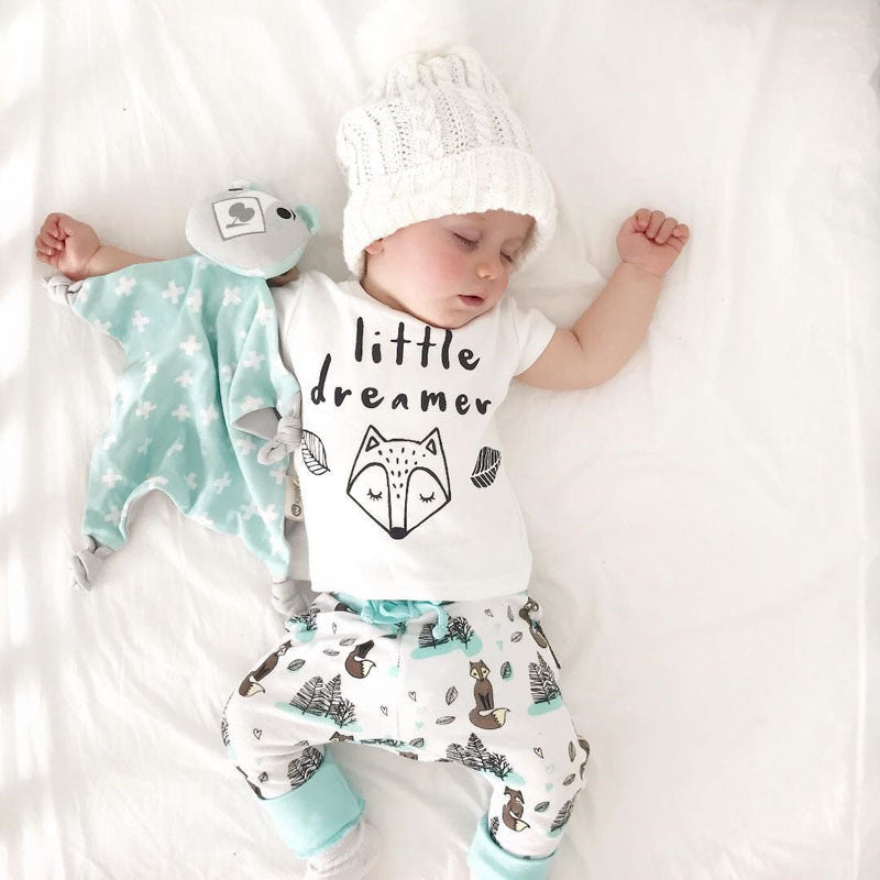 Newborn Baby Clothes Set \T-shirt Tops Pants Little Boys and Girls Outfits