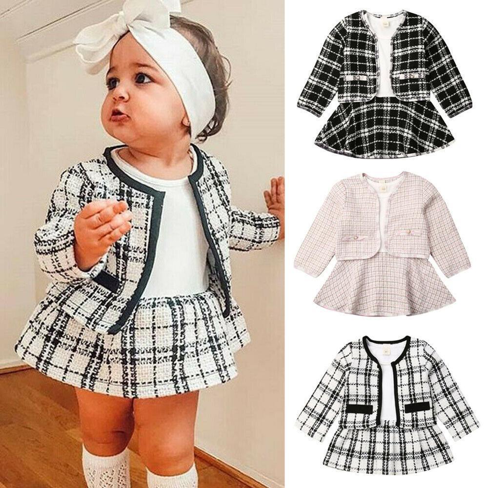 Long-sleeved Dresses /Two-piece Children's Baby Small Incense Wind Suit