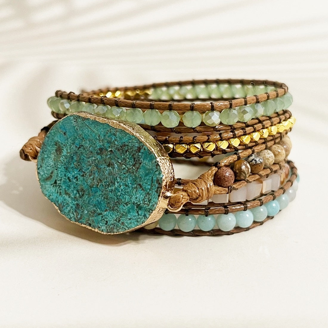 Retro Natural Ocean Stone Multi-layer Winding Bracelet