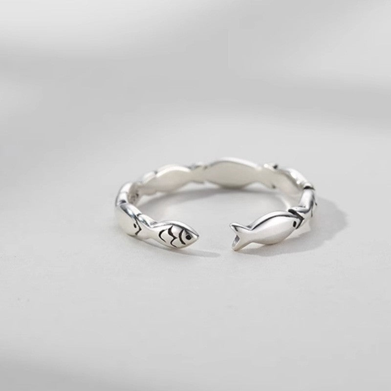 Sterling Silver Vintage Silver Fish Ring