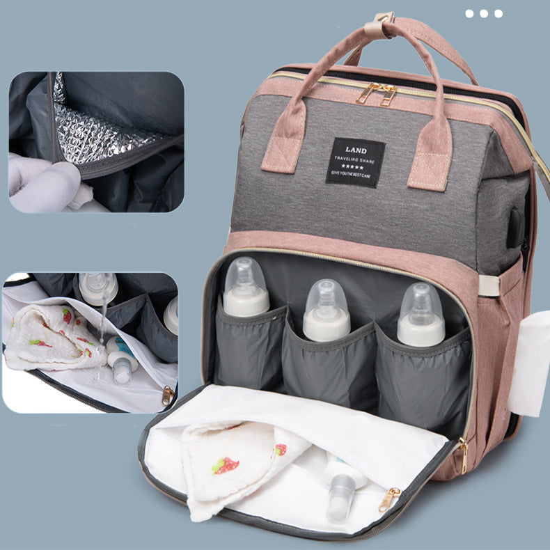 New Mummy Baby Crib Backpack \Large Capacity Out Milk Insulated Bag Women