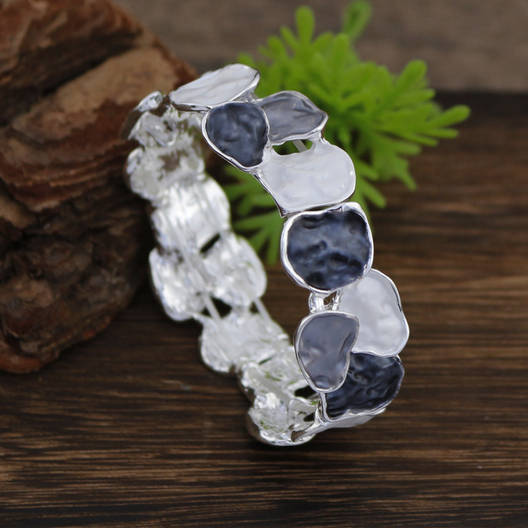 Enamel Square Geometric Stretch Bracelet