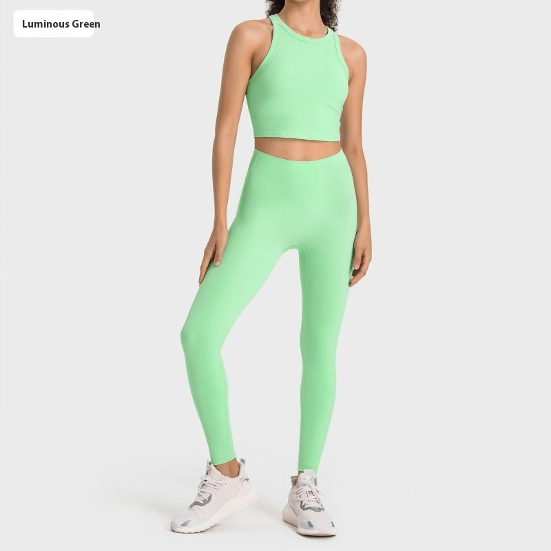 Elastic Yoga Clothes Suit Ankle-length Pants Vest