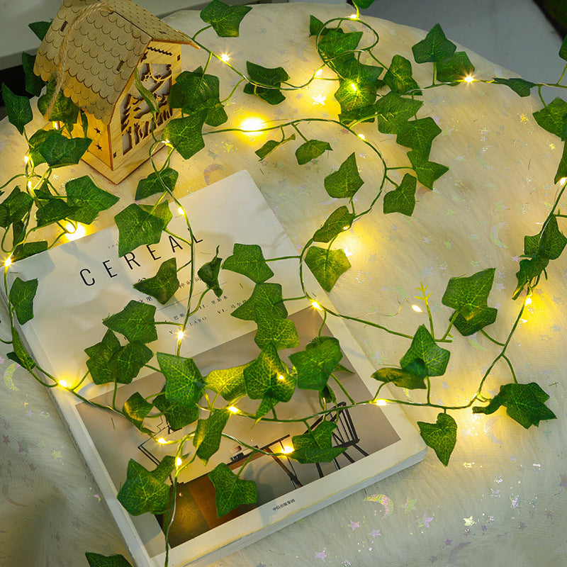 LED Green Leaf Copper Wire Lighting Chain /Indoor Room Decoration