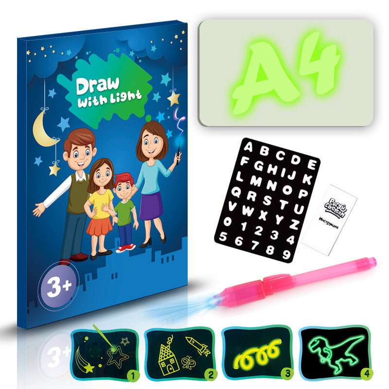 Educational Toy Drawing Pad\ 3D Magic \8 Light Effects Puzzle Board Sketchpad