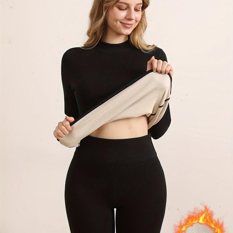 Women's Thermal Underwear Winter Plush Lining Suit