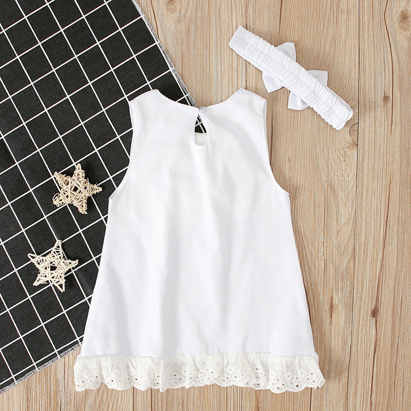 Girls baby sleeveless bow dress