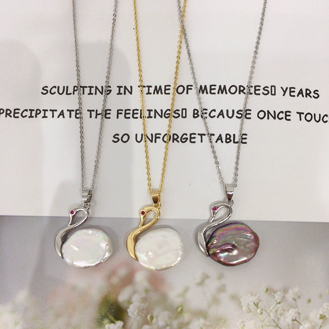 Pearl Baroque Special-shaped Beads Swan -Pearl Necklace