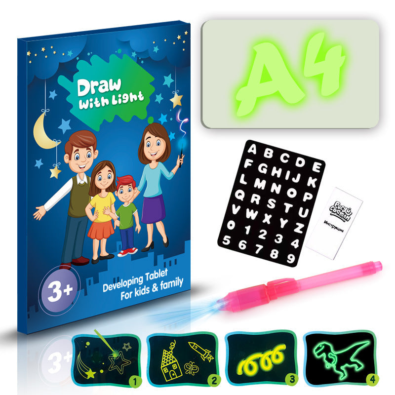 Educational Toy Drawing Pad\ 3D Magic \8 Light Effects Puzzle Board Sketchpad