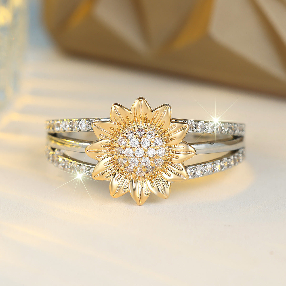 Sunflower Full Diamond /Fashion Ring For Women
