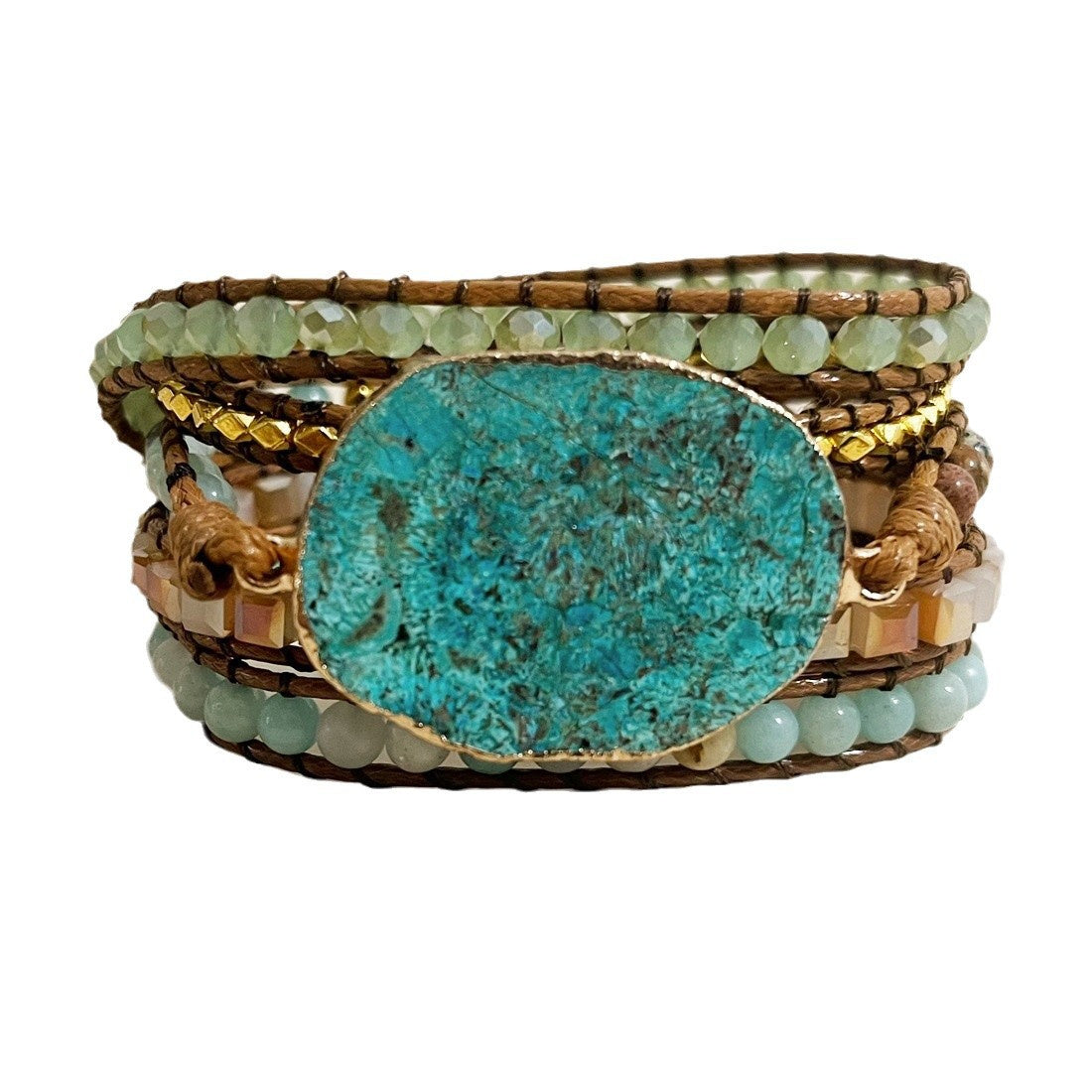 Retro Natural Ocean Stone Multi-layer Winding Bracelet
