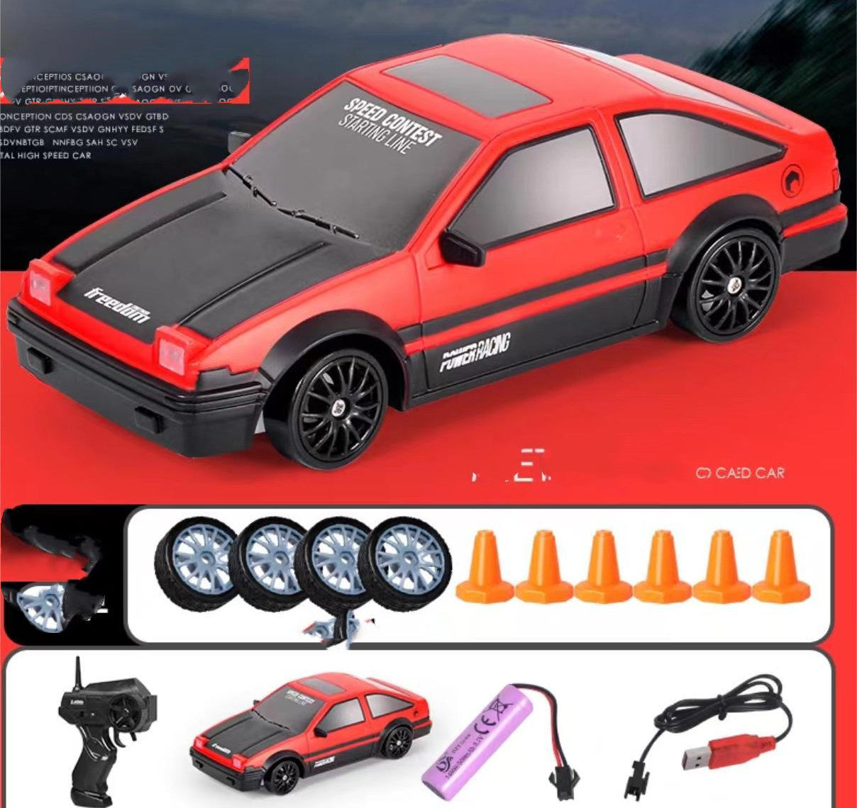 2.4G Drift Rc Car \ Drift Car Toy Remote Control\ GTR Model AE86 Vehicle Car RC Racing -Car Toy For Children