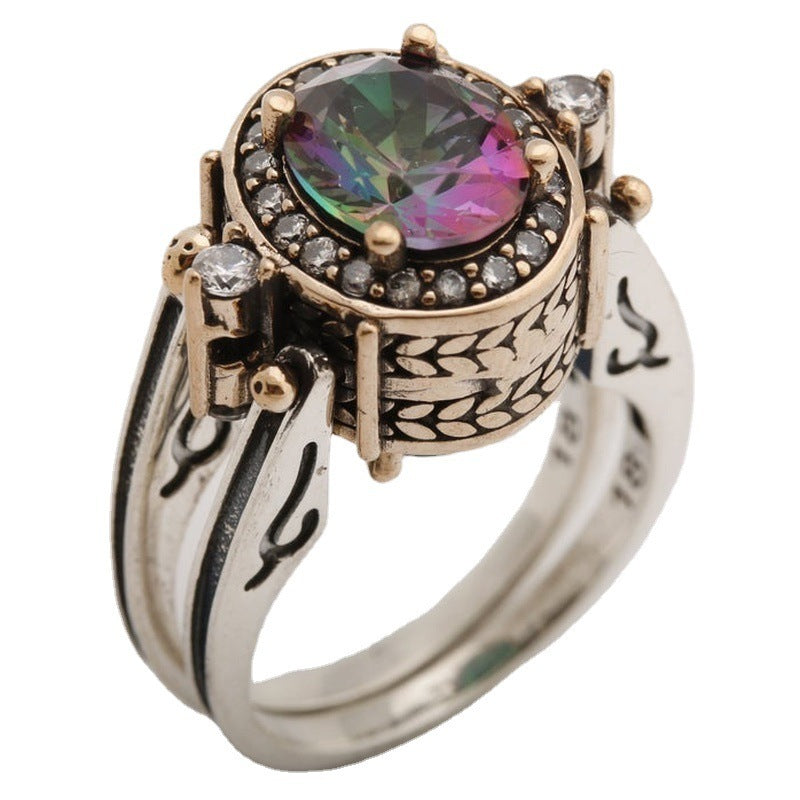 Silver Bi-color Ring Exquisite Fashion