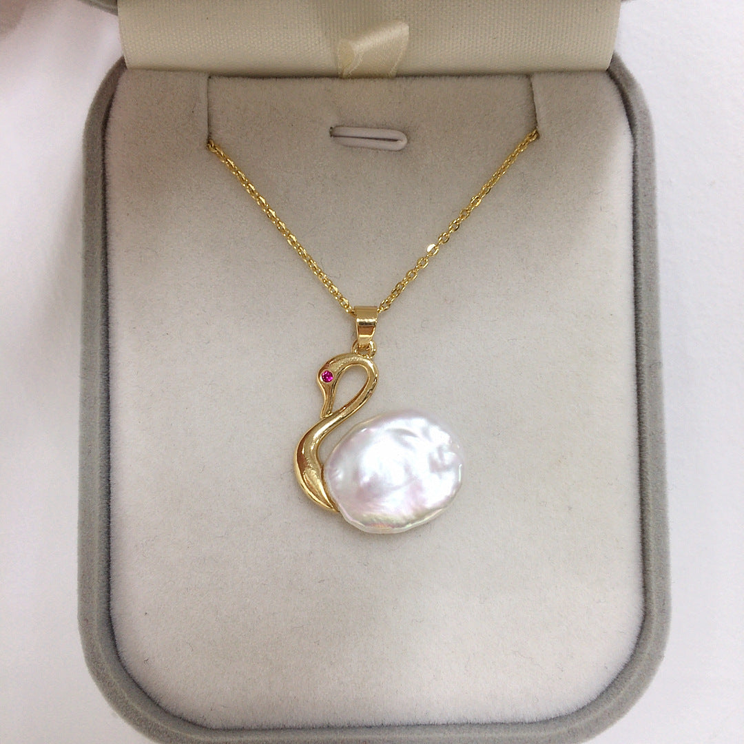 Pearl Baroque Special-shaped Beads Swan -Pearl Necklace