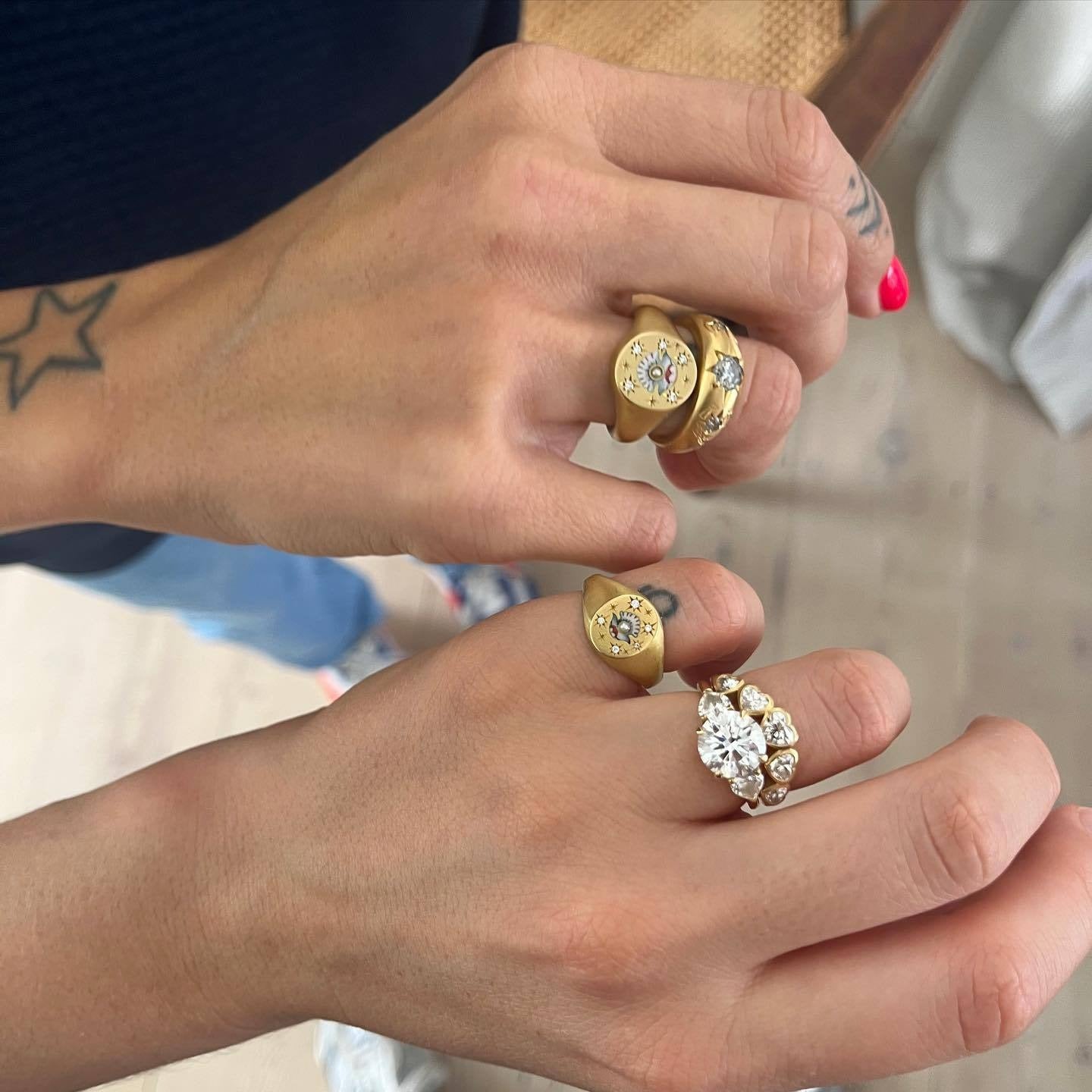 Stainless Steel Light Luxury Painted Ring