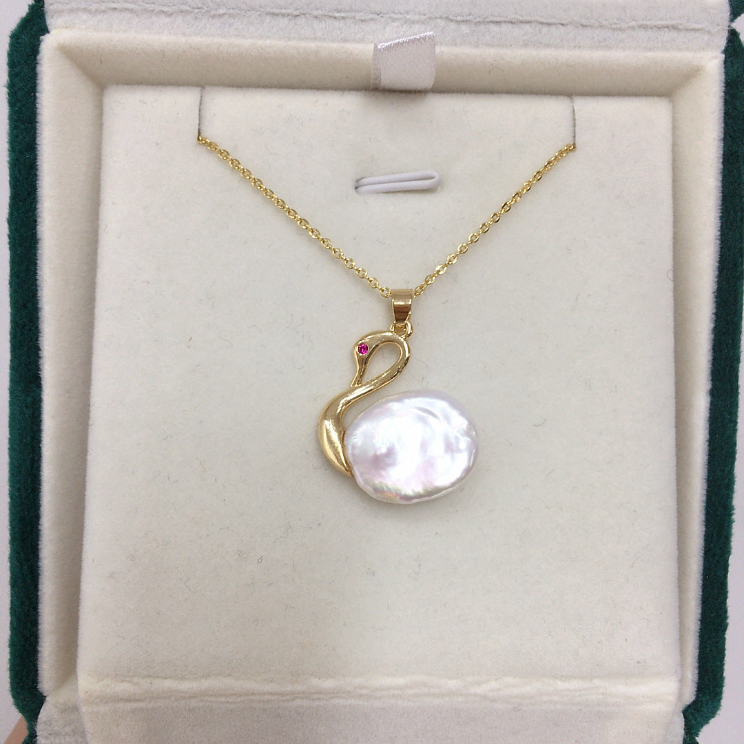 Pearl Baroque Special-shaped Beads Swan -Pearl Necklace