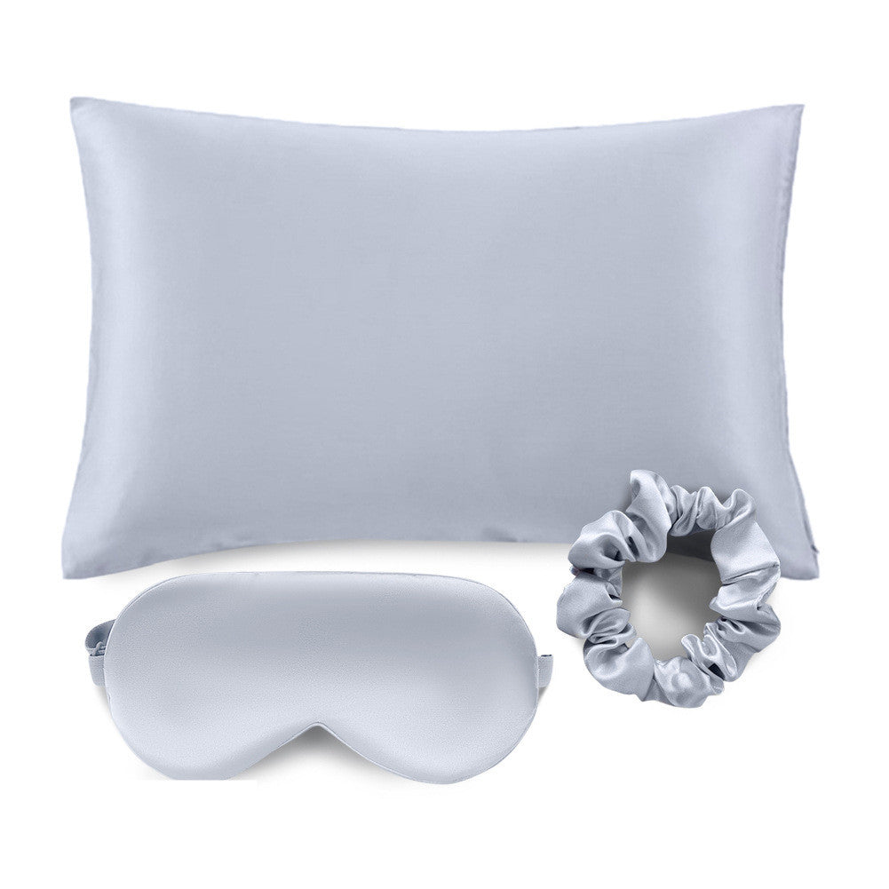Simulated Silk Colored / pillow Cover-wide eye mask-hair ring