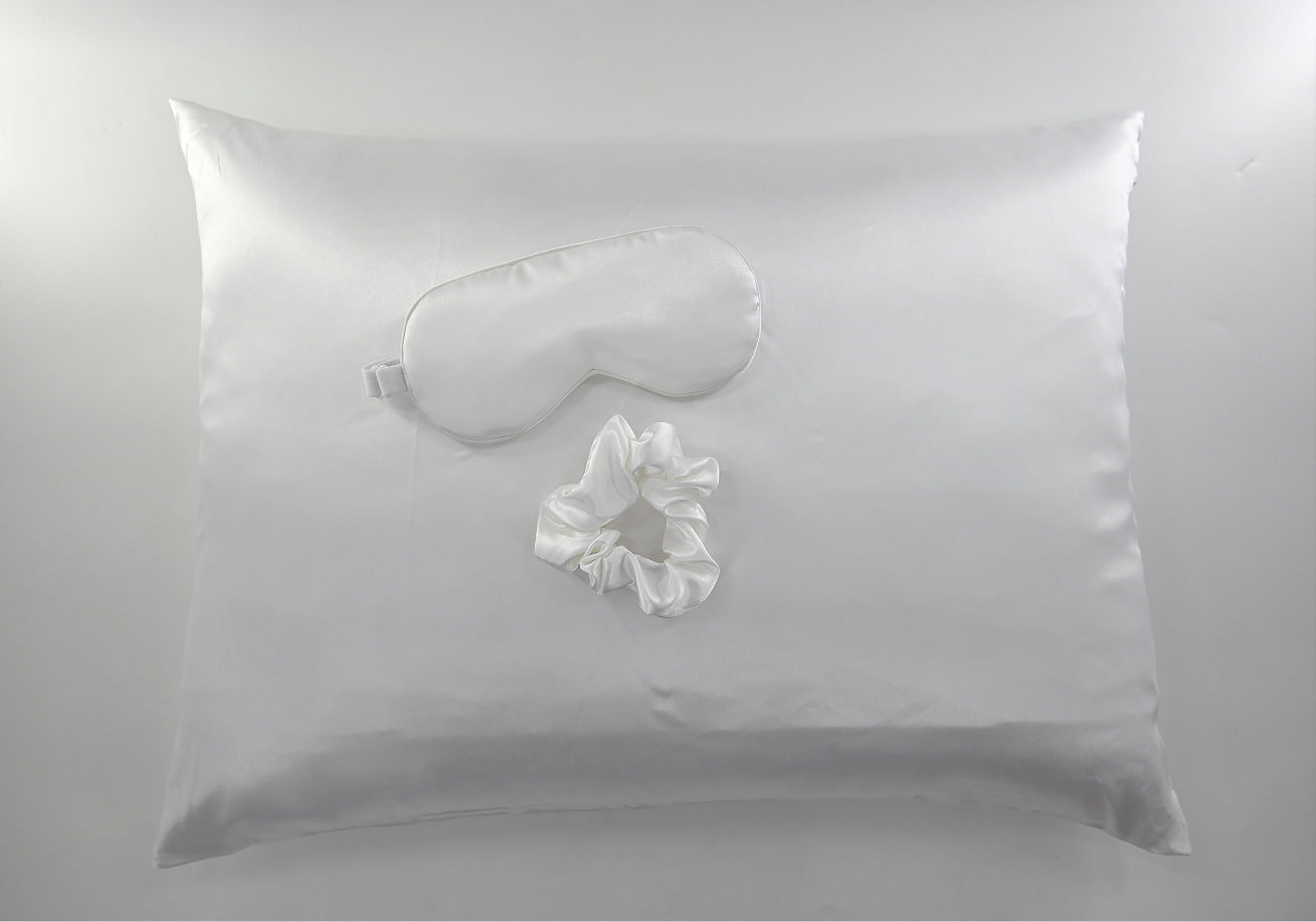 Simulated Silk Colored / pillow Cover-wide eye mask-hair ring