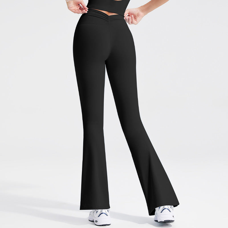 V Waist Yoga Pants Fitness Trousers /High Waist Pleating