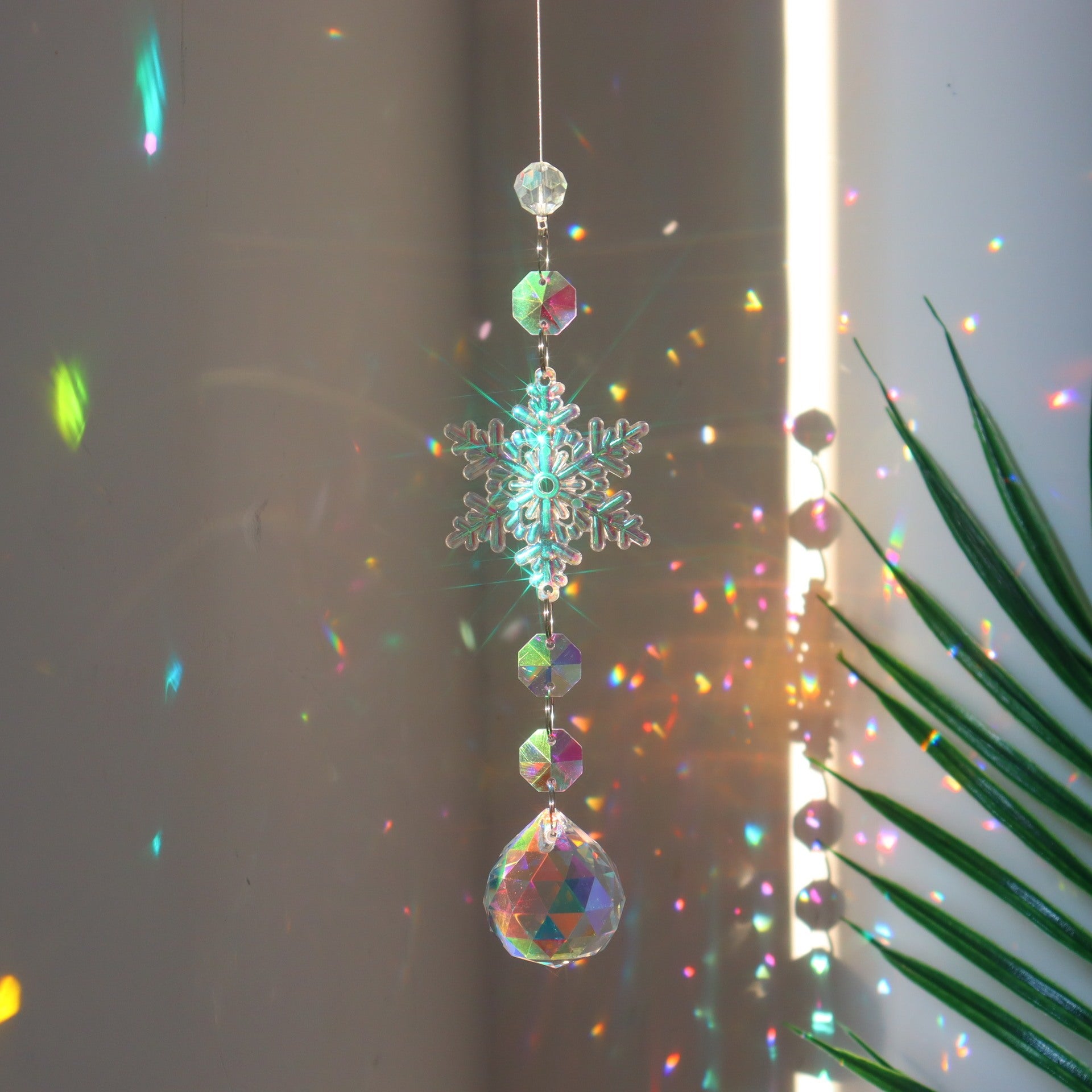 Colorful Snowflake /Crystal Sun Catcher /Ice Pillar Pendant