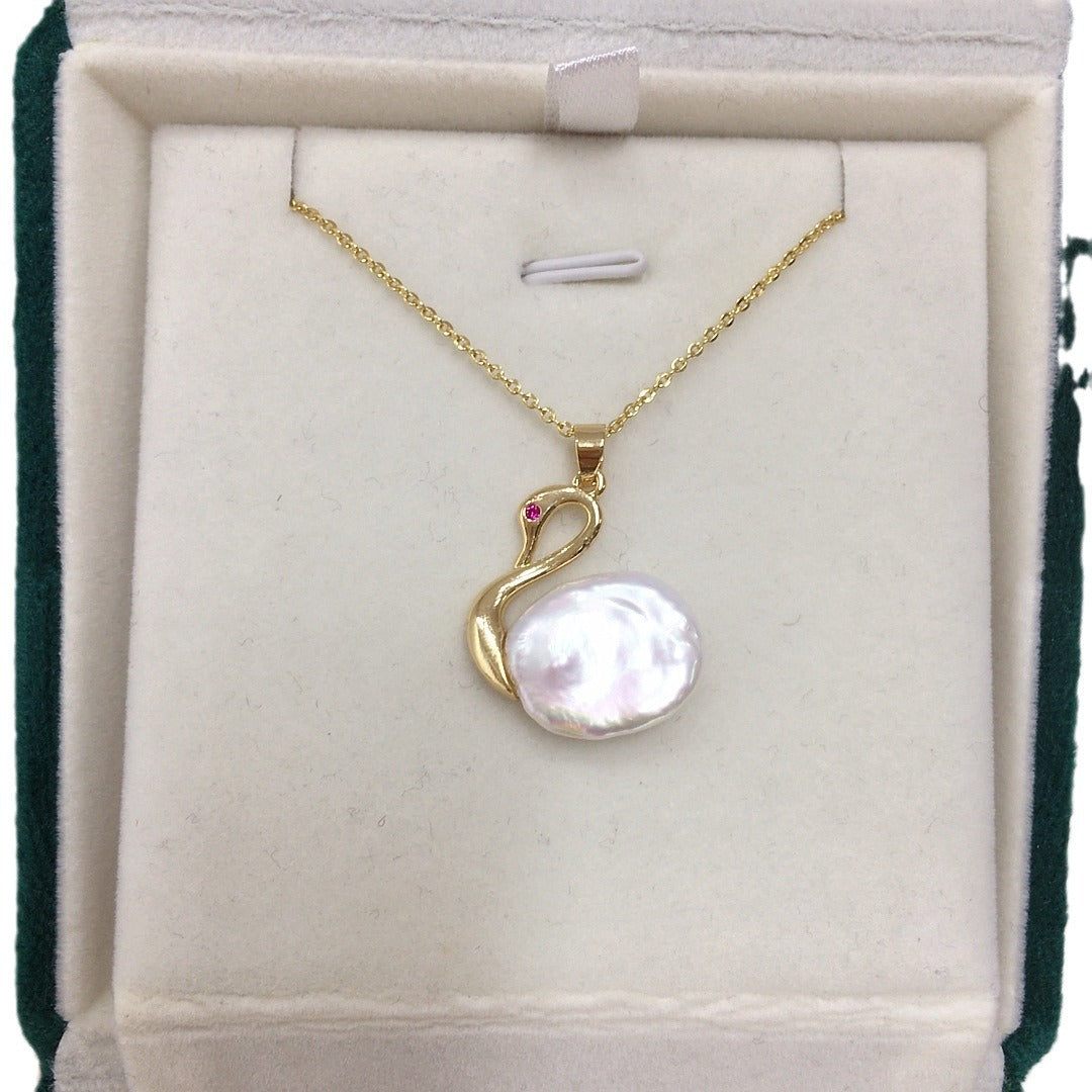 Pearl Baroque Special-shaped Beads Swan -Pearl Necklace