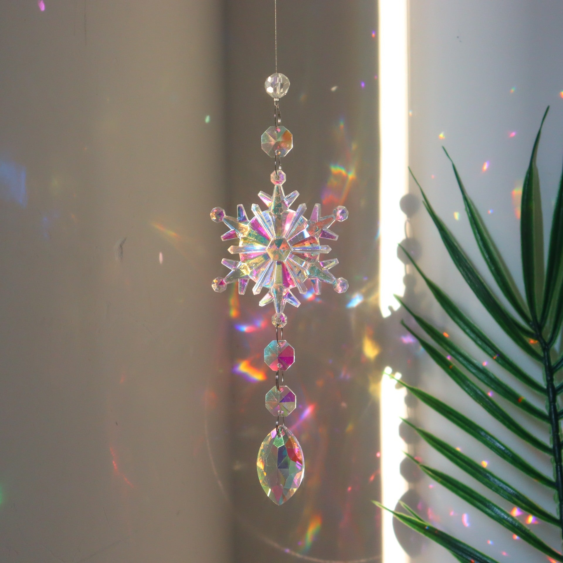 Colorful Snowflake /Crystal Sun Catcher /Ice Pillar Pendant