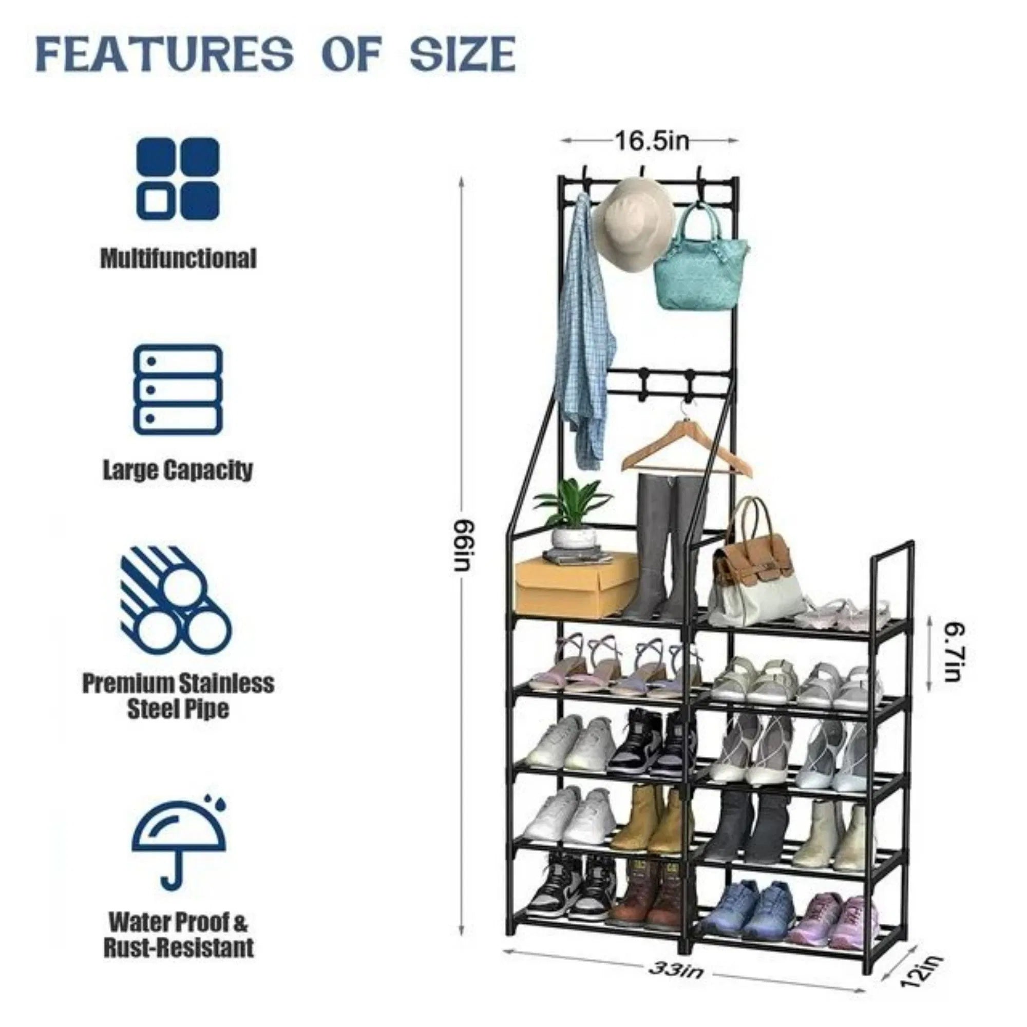 5-Tier Shoe Rack Shoe Storage Organizer