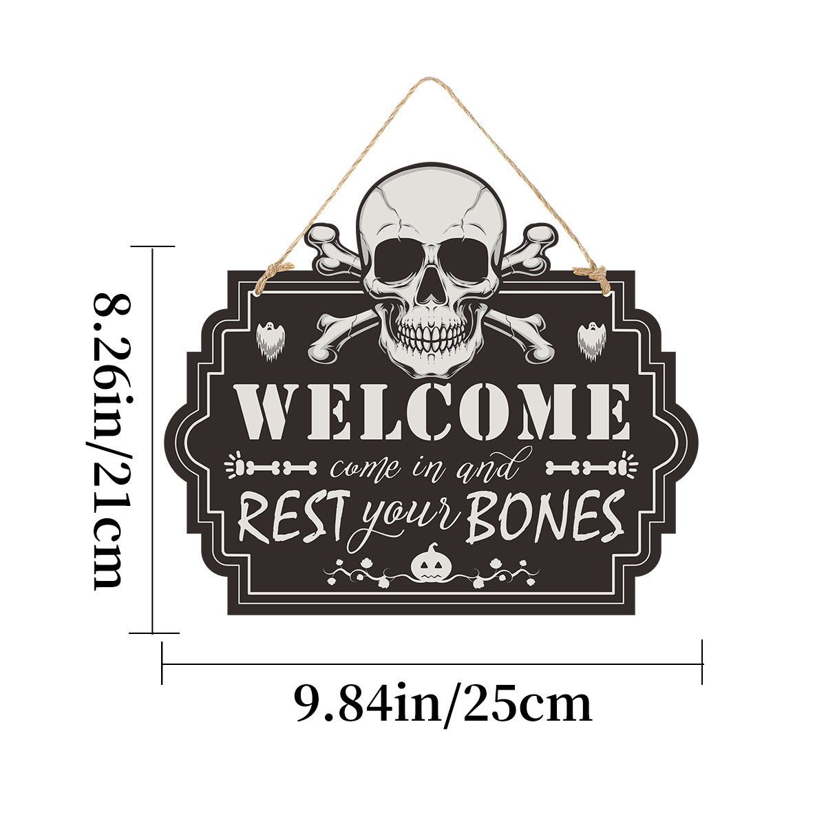 Wooden Doorplate Ghost Festival- Haunted House Horror Atmosphere Decoration