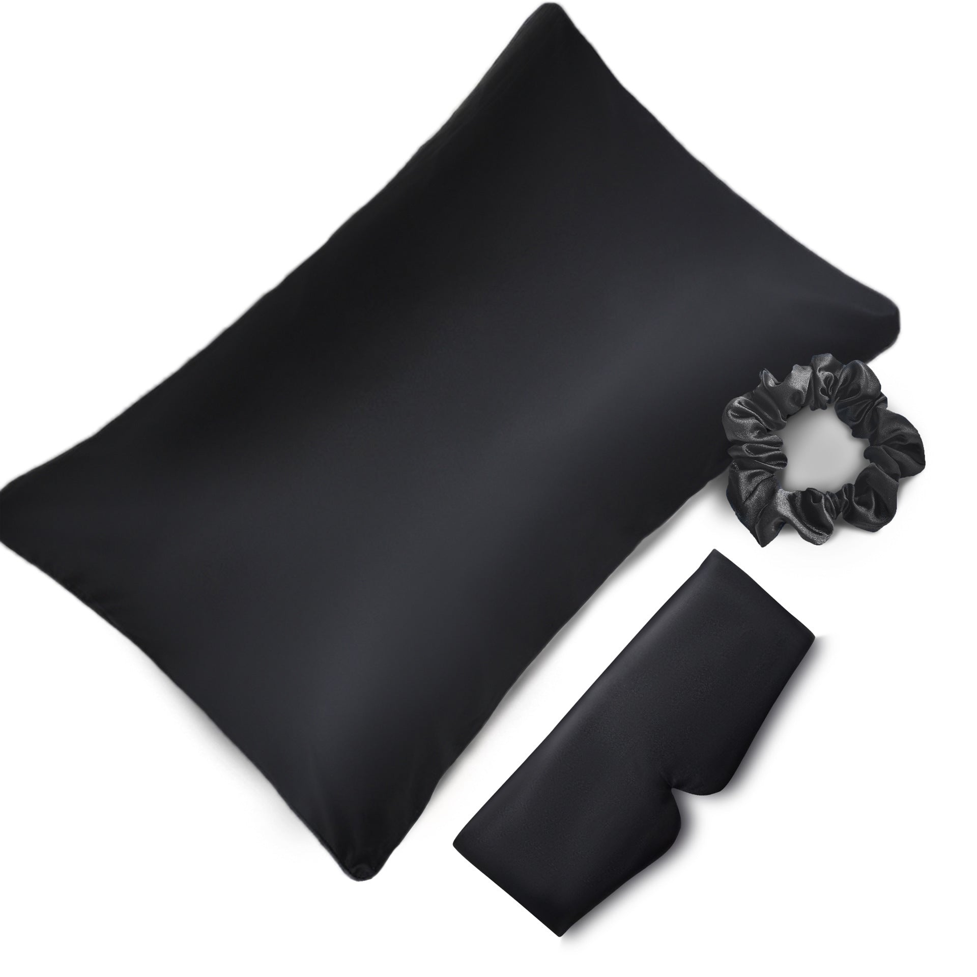 Simulated Silk Colored / pillow Cover-wide eye mask-hair ring