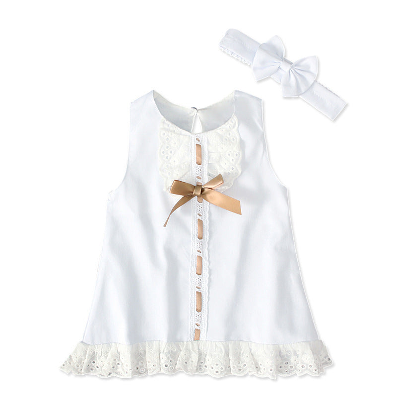 Girls baby sleeveless bow dress