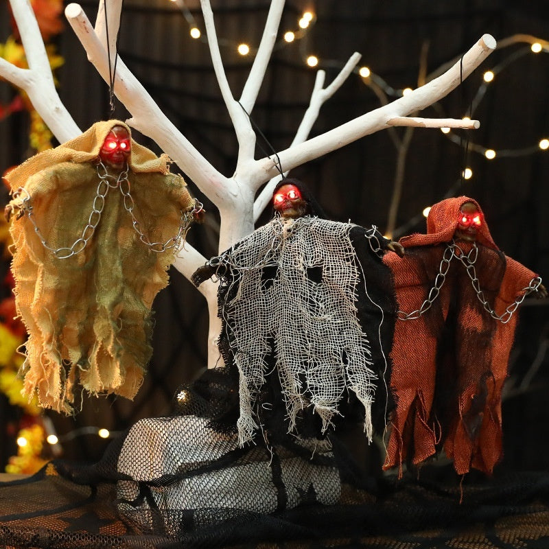 Halloween Hanging Ghost -Iron Chain Glowing Skull \Decorative Ornaments