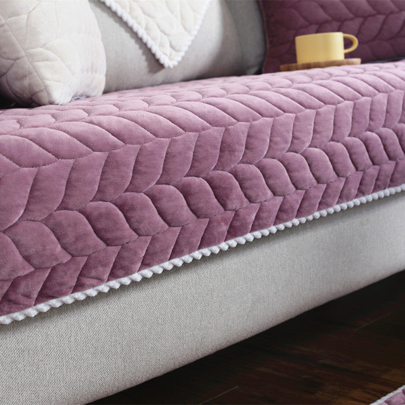 Thicken Plush Quilted Sofa Towel - Anti-slip Couch Covers For Sofa /Warm & Soft