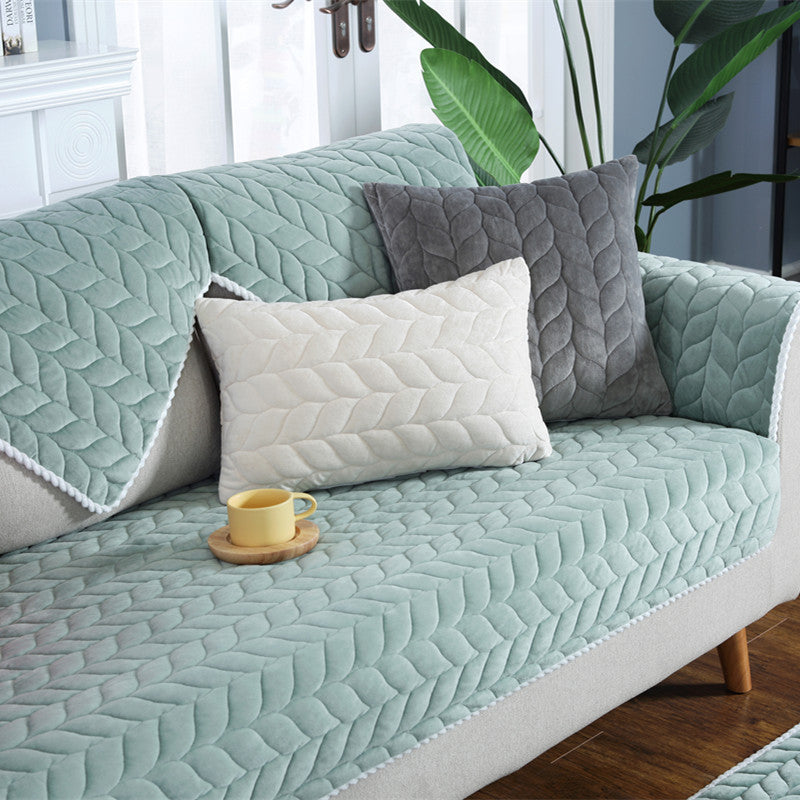 Thicken Plush Quilted Sofa Towel - Anti-slip Couch Covers For Sofa /Warm & Soft
