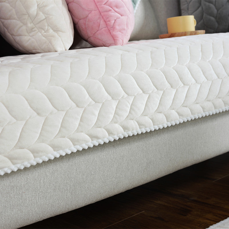 Thicken Plush Quilted Sofa Towel - Anti-slip Couch Covers For Sofa /Warm & Soft