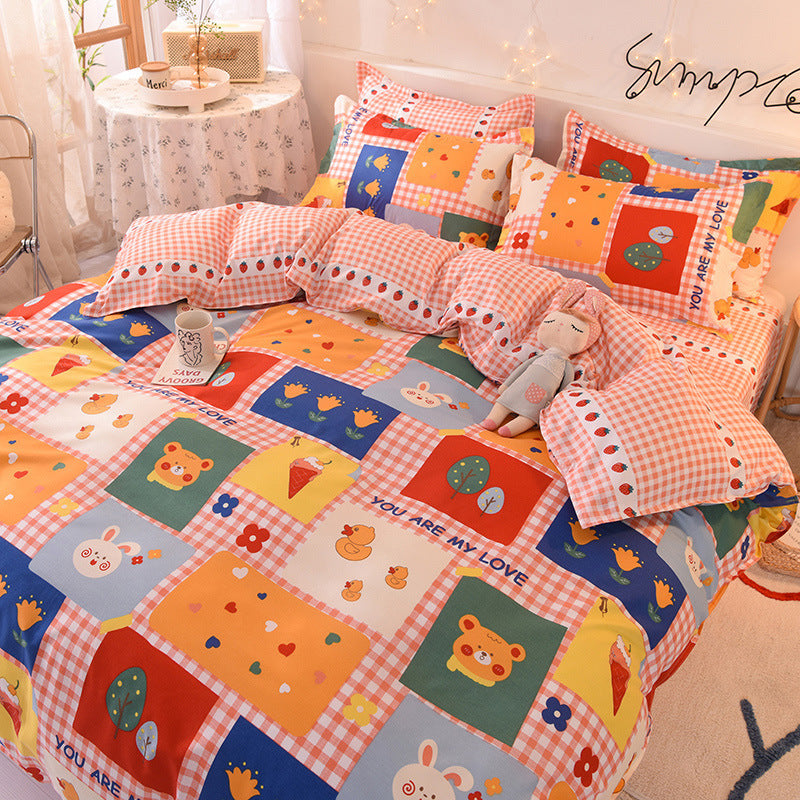 Cotton Sheet Duvet -Cover Sheet Four Piece Set