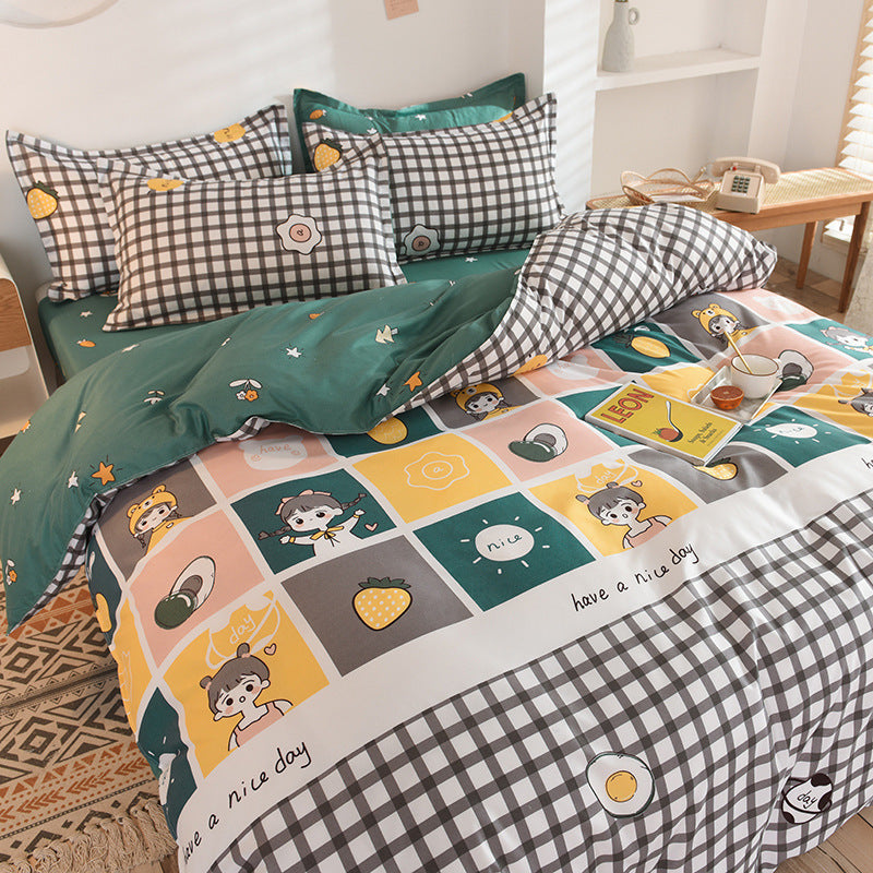Cotton Sheet Duvet -Cover Sheet Four Piece Set