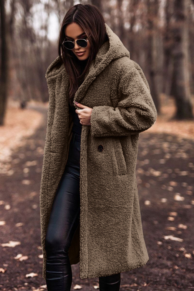 Autumn Long Coat Woman Plush- Outwear Ladies