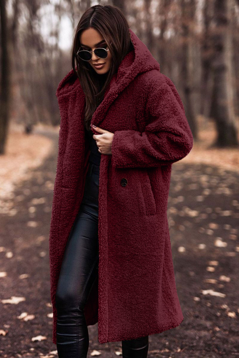 Autumn Long Coat Woman Plush- Outwear Ladies