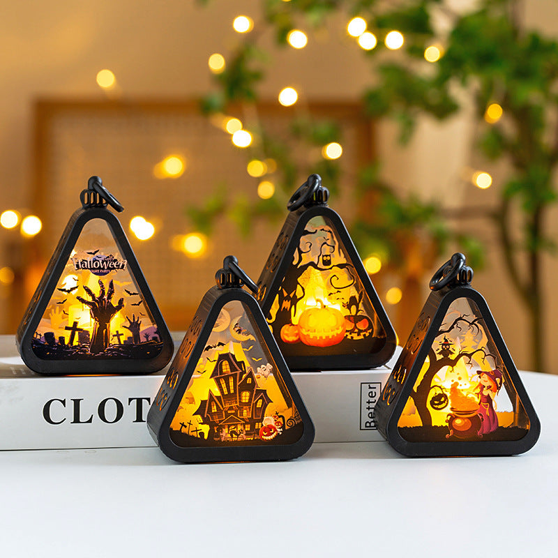 Halloween Decorations -Portable Pumpkin Lamp Layout Props