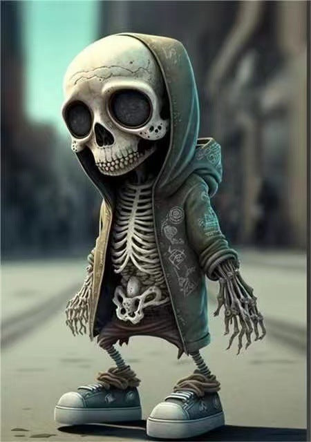 Halloween Cool Skeleton Figurines -Halloween Skeleton Doll -Resin Ornament Home Decor