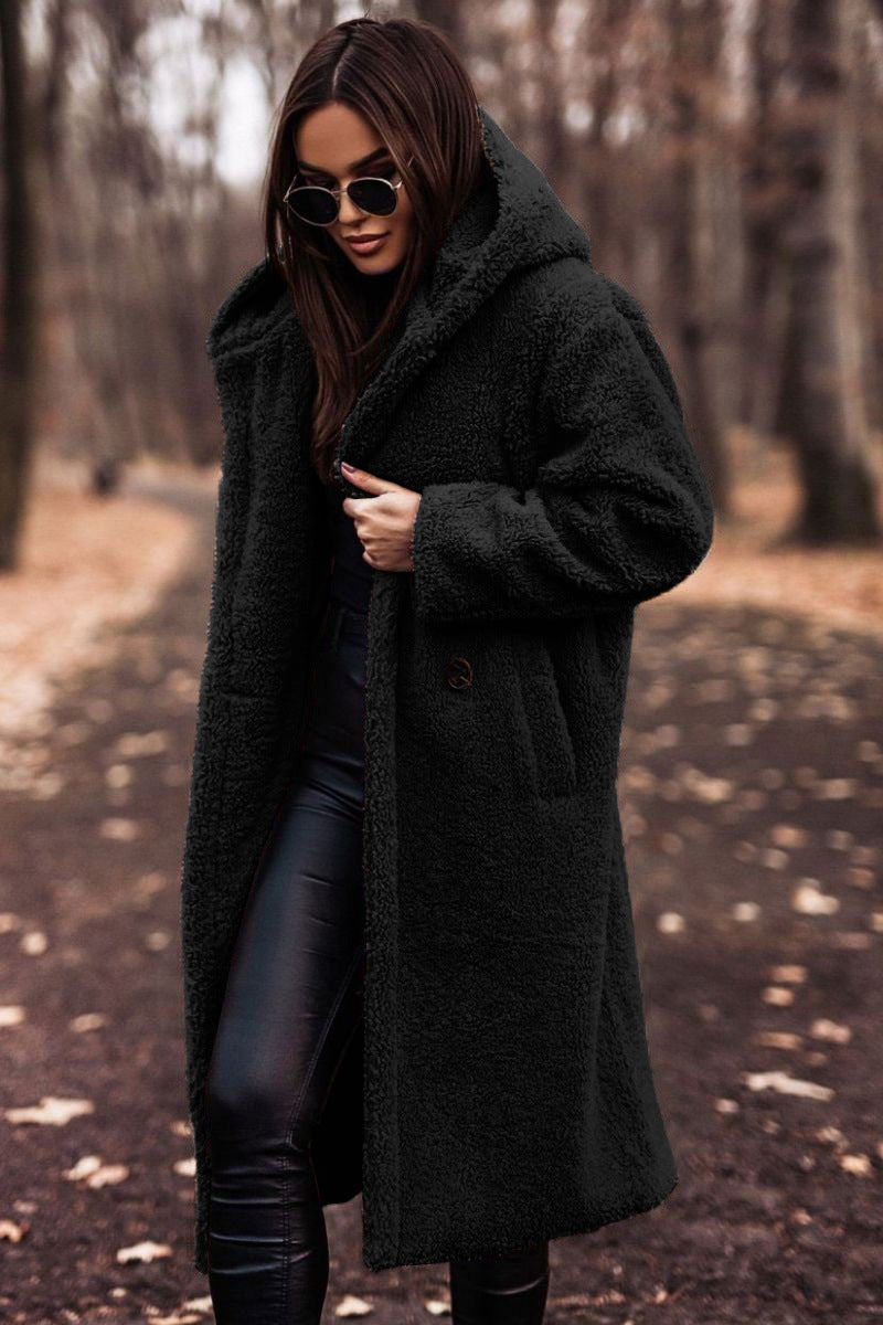 Autumn Long Coat Woman Plush- Outwear Ladies