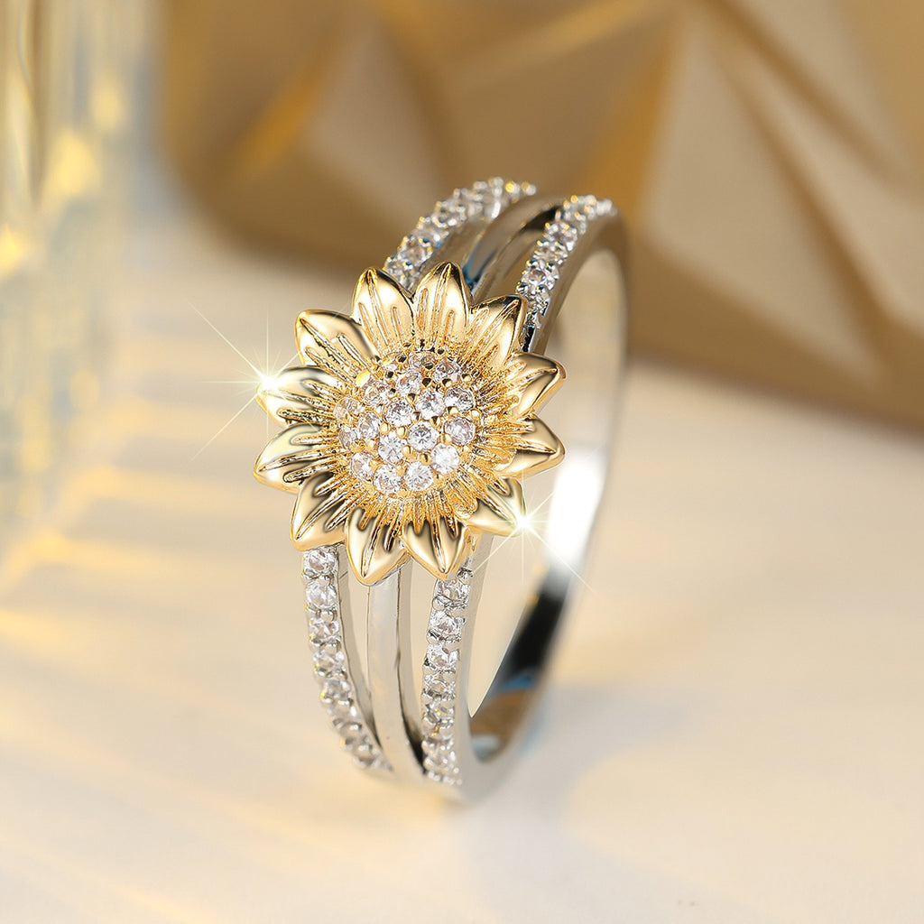 Sunflower Full Diamond /Fashion Ring For Women