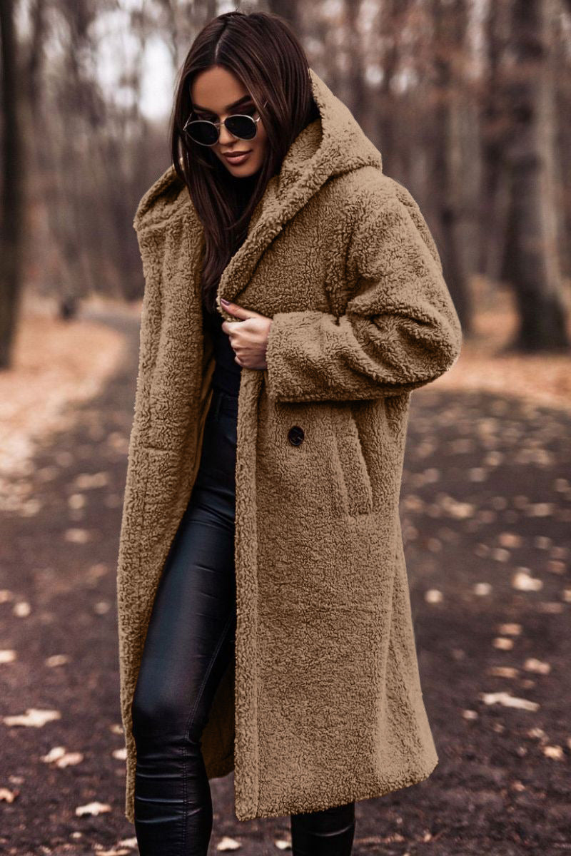 Autumn Long Coat Woman Plush- Outwear Ladies