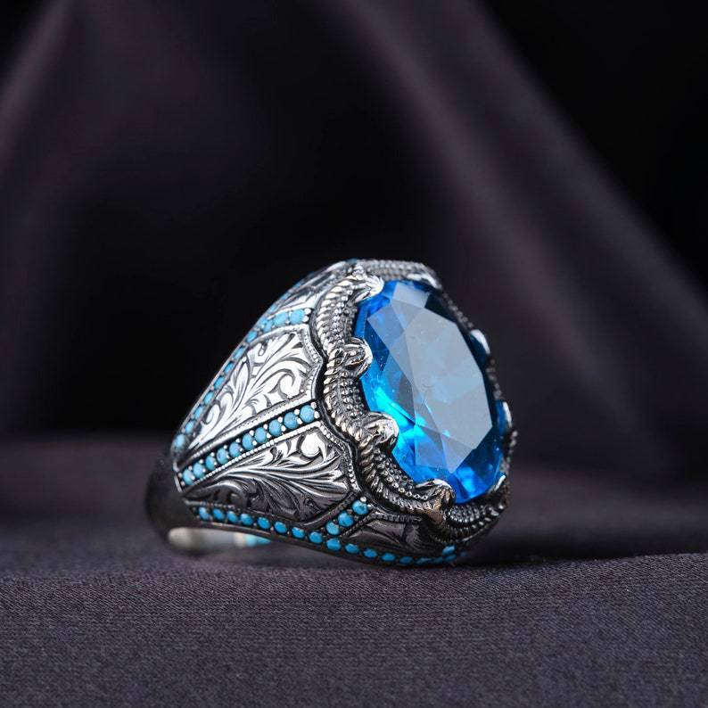 Blue Zircon Ring