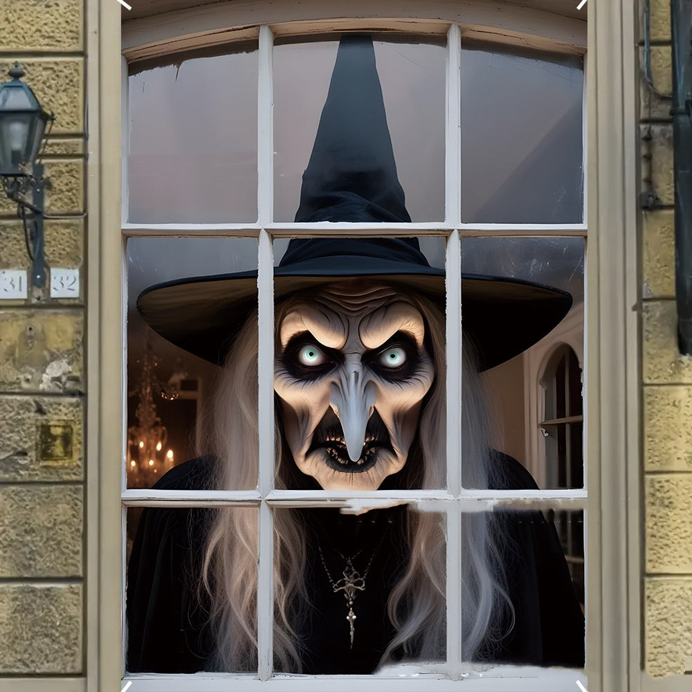 3D Holiday Window Cover Witch- Halloween Window Cover